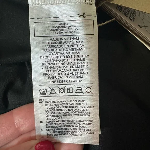 NWT Adidas Tights Women’s Medium Black White 3 Stripe 7/8 Training 3/4 Length - Picture 11 of 13